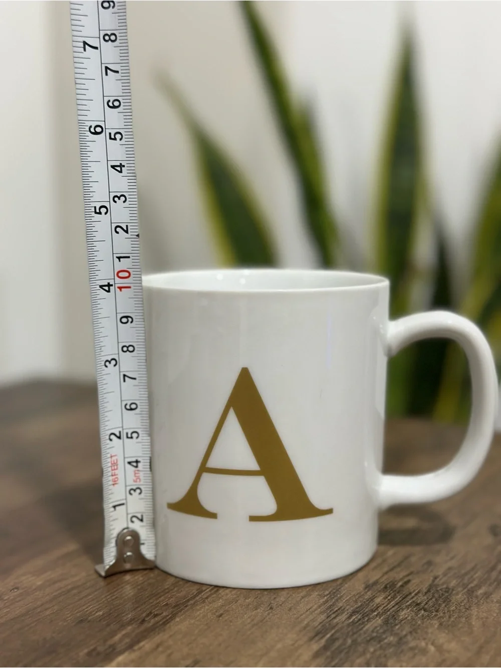 Initial “A” White & Gold Monogram Ceramic Coffee Mug | Alphabet Letter Cup